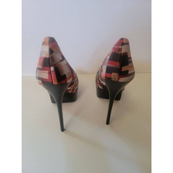 Carlos Santana Women's Multicolor Plaid Platform Stiletto Pumps Size 9 - Picture 3 of 7